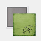 Aimant vert monogramme (Recto/Verso)