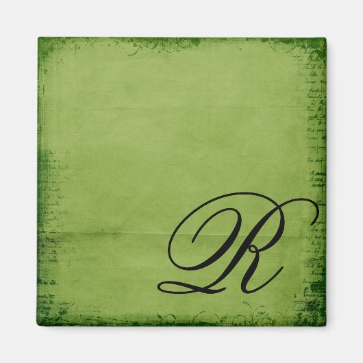 Aimant vert monogramme (Devant)
