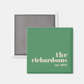 Aimant Vert rétro minimaliste moderne (Recto/Verso)