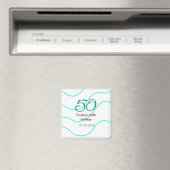 Aimant Vert rouge 50 anniversaire ajouter nom date p (In Situ (Lave-vaisselle))