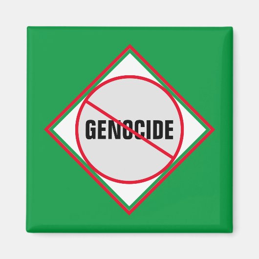 Aimant Vert rouge anti-génocide (Devant)