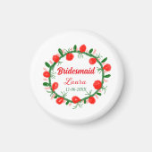 Aimant vert rouge fil cir ajouter nom bridesmaid année ca (Devant)