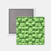 Aimant Vert sauge motif géométrique de cube 3D (Recto/Verso)