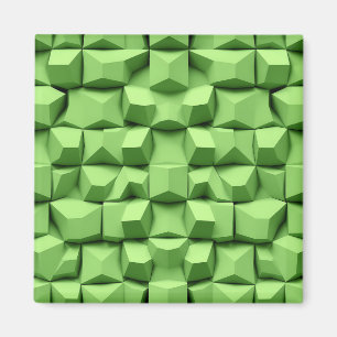 Aimant Vert sauge motif géométrique de cube 3D