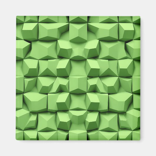 Aimant Vert sauge motif géométrique de cube 3D (Devant)