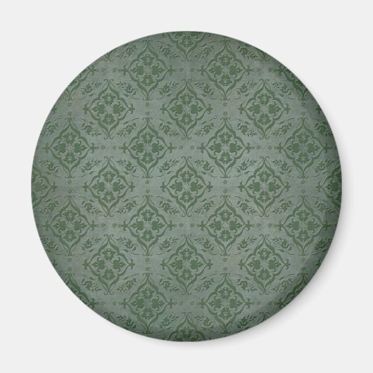 Aimant Vert sauge rustique et damas d'étain (Devant)