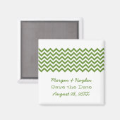Aimant Vert simple Chevron Enregistrer l'aimant de date (Recto/Verso)