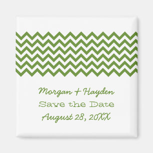 Aimant Vert simple Chevron Enregistrer l'aimant de date