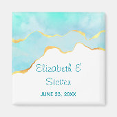 Aimant Vert tropical paisible avec Mariage frontière or (Devant)