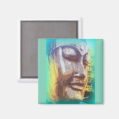 Aimant vert visage bouddha (Recto/Verso)