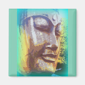 Aimant vert visage bouddha (Devant)