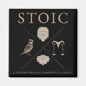 Aimant Vertus stoïques, courage, sagesse, tempérance, jus (Devant)