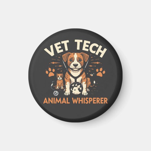 Aimant Vet Tech Animal Whisperer mignet Chiot Stethoscope (Devant)