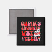 Aimant Vet Tech Valentines Day Veterinary Vet Student Vet (Recto/Verso)