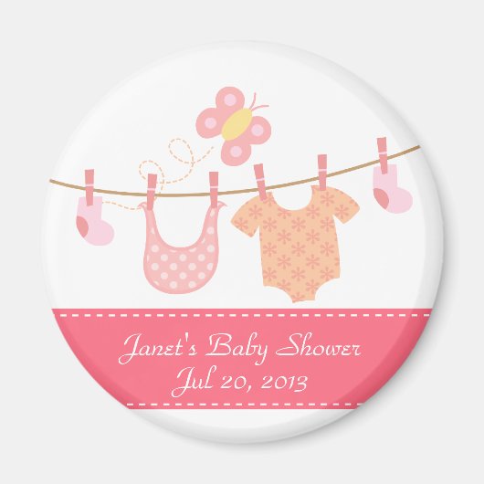 Aimant Vêtements de bébé accrochés sur la ligne de linge  (Devant)