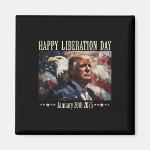 Aimant Vêtements de jour de libération heureux Président