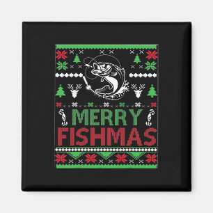 Aimant Vêtements de Noël de pêche moche par poisson