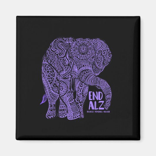 Aimant Vêtements de sensibilisation à l'éléphant pourpre (Devant)