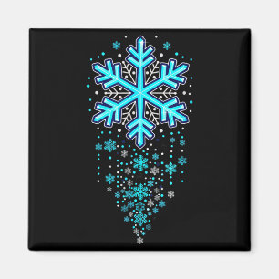 Aimant Vêtements de vacances d'hiver - Cascade de flocons