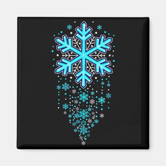 Aimant Vêtements de vacances d'hiver - Cascade de flocons (Devant)