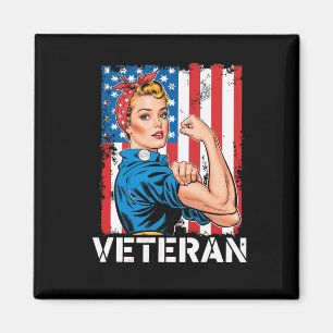 Aimant Vétéran Patriotique Femme Vétérinaire Journée Femm