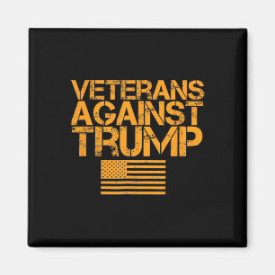 Aimant Vétérans contre Trump Vintage Drapeau Patriotique