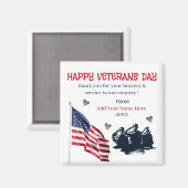 Aimant Veterans Day Patriotic USA Drapeau Merci (Recto/Verso)