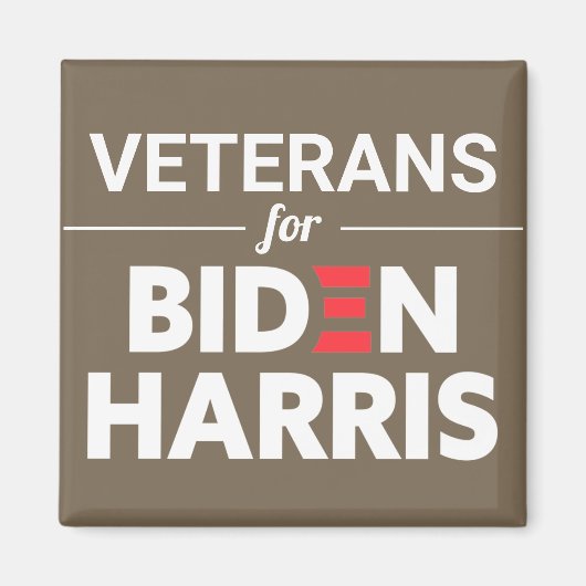 Aimant Vétérans de Biden Harris Texte personnalisé Tan Br (Devant)