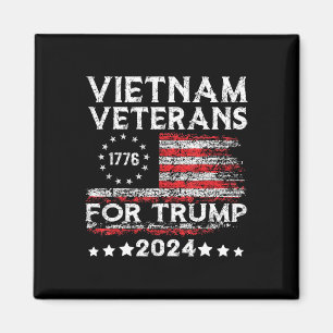 Aimant Vétérans du Vietnam pour Trump 2025 Drapeau améric