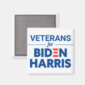 Aimant Vétérans pour Biden Harris Texte personnalisé blan (Recto/Verso)