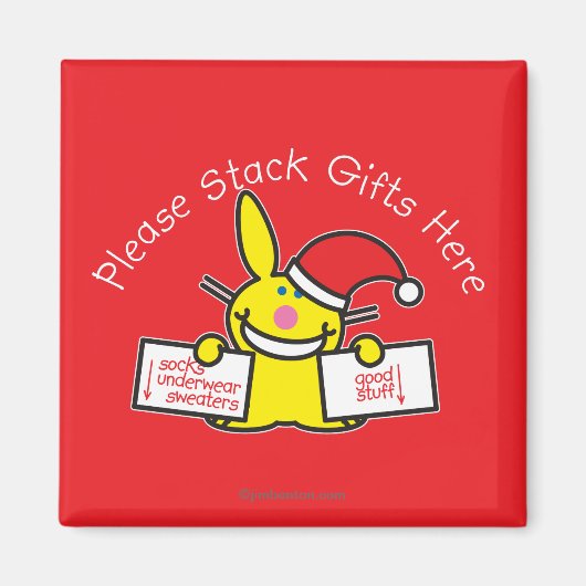 Aimant Veuillez empiler les cadeaux ici (Devant)