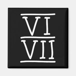 Aimant Vi Vii 67 chiffres romains mème écriture manuscrit