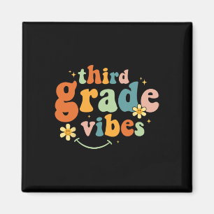 Aimant Vibes 3e année Équipe Rétro 1er jour de l'école