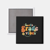 Aimant Vibes 4e année Équipe Rétro 1er jour de l'école (Recto/Verso)