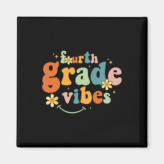 Aimant Vibes de 4e année Équipe Rétro 1er jour (Devant)