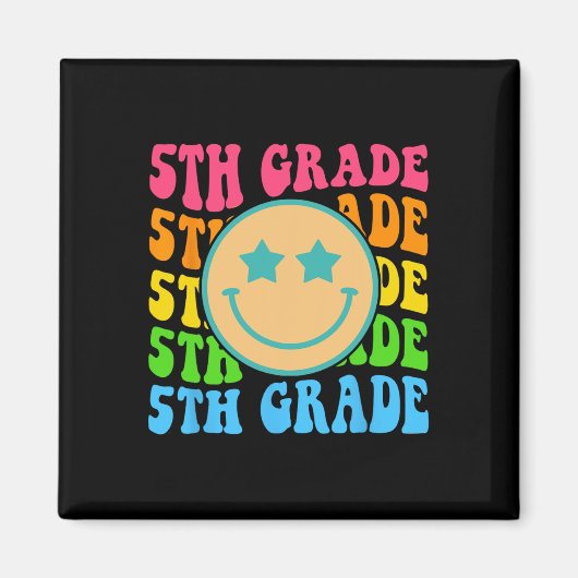 Aimant Vibes de cinquième année super Face Retro Enseigna (Devant)