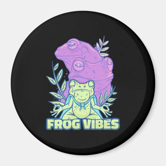Aimant Vibes de grenouille de yoga (Devant)