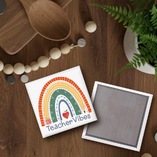 Aimant Vibes de l'enseignant amusant Rainbow Inspirivity