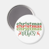 Aimant Vibes de Noël Retro Vacances de Noël Super (Recto/Verso)
