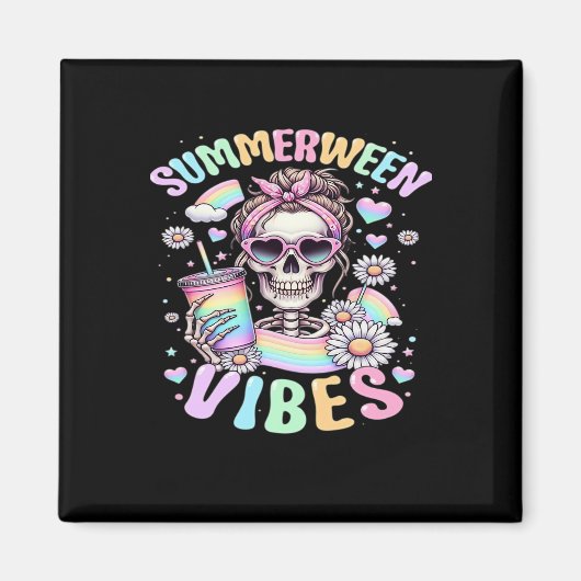 Aimant Vibes de Summerween Douce Fille Squelette Été Hall (Devant)