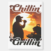 Aimant Vibes d'été Chillin' & Grillin' Silhouette (Recto)