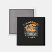 Aimant Vibes d'été Éffrayant Citrouille d'été classique a (Recto/Verso)