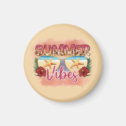 Aimant Vibes d'été | Épée | Plage côtière (Devant)