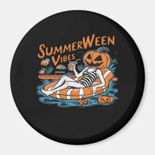 Aimant Vibes D'Été Pour Été Éffrayant, Cadeau D'Halloween