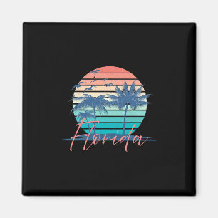 Aimant Vibes d'été rétro vintage Floride Plage Coucher de