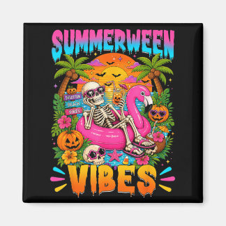 Aimant Vibes d'Halloween d'été Squelette d'été Halloween