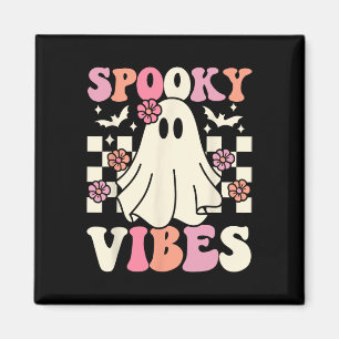 Aimant Vibes éffrayantes Halloween Ghost Costume Rétro Su