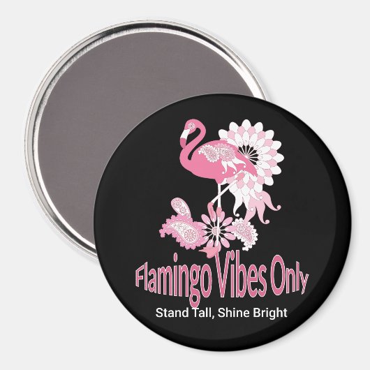 Aimant Vibes Flamant rose uniquement Flamant rose rose bl (Recto/Verso)