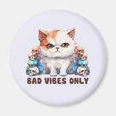 Aimant Vibes incorrectes uniquement - Fierce Chat & Skuls (Devant)