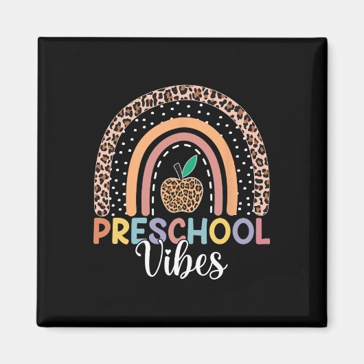 Aimant Vibes Préscolaire Cute Retour À L'École Rainbow Le (Devant)